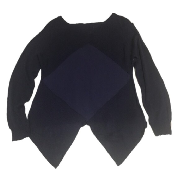 🎯3 for $30🎯 sweater Women S navy blue penguin tail sheer back soft lightweight - Picture 2 of 6